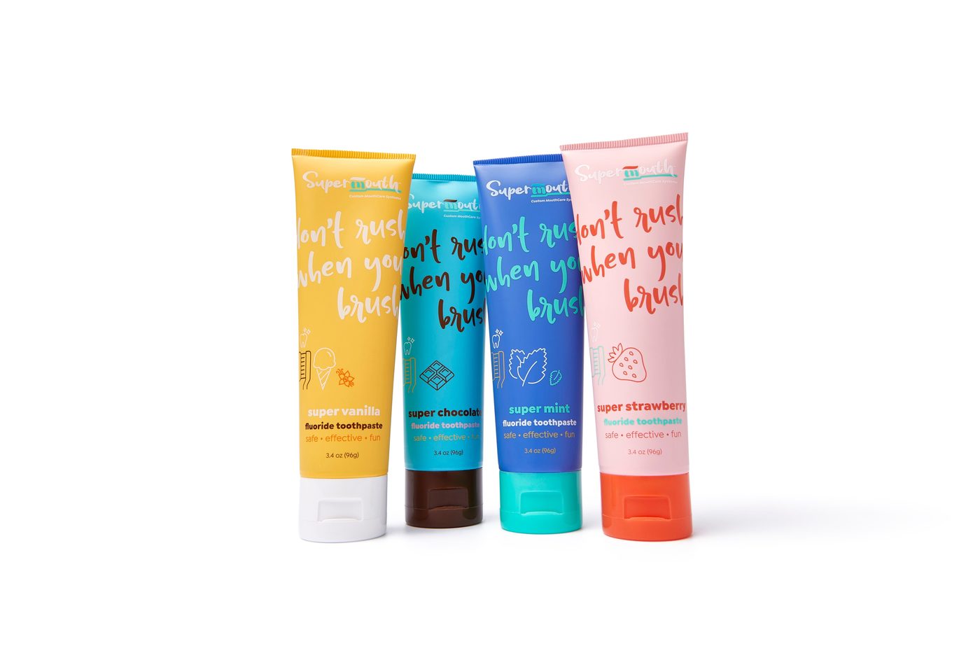 SuperMouth 4-Flavor Nano-Hydroxyapatite Toothpaste with Fluoride Varie