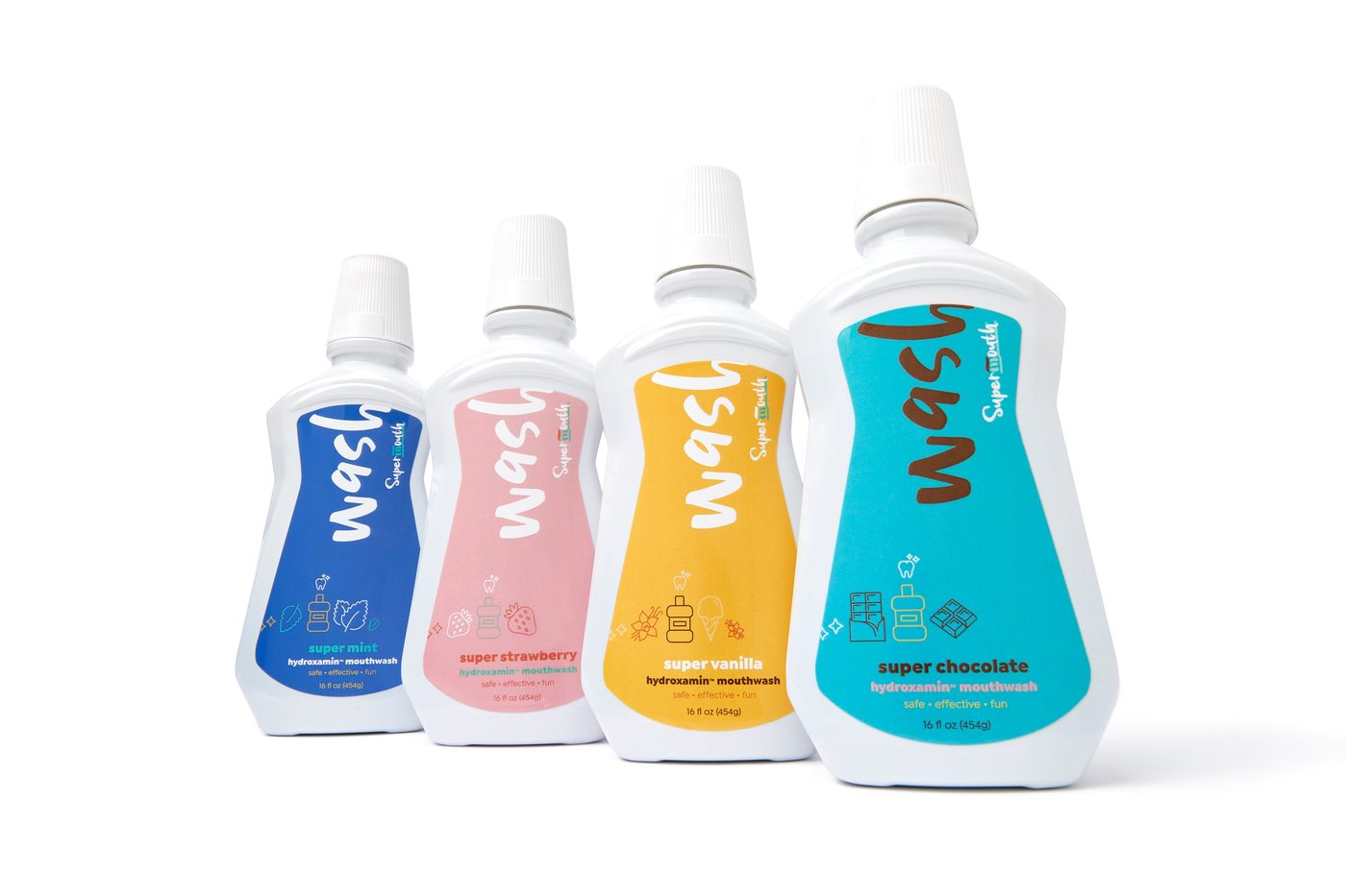 SuperMouth 4-Flavor Nano Hydroxyapatite Mouthwash Variety Bundle