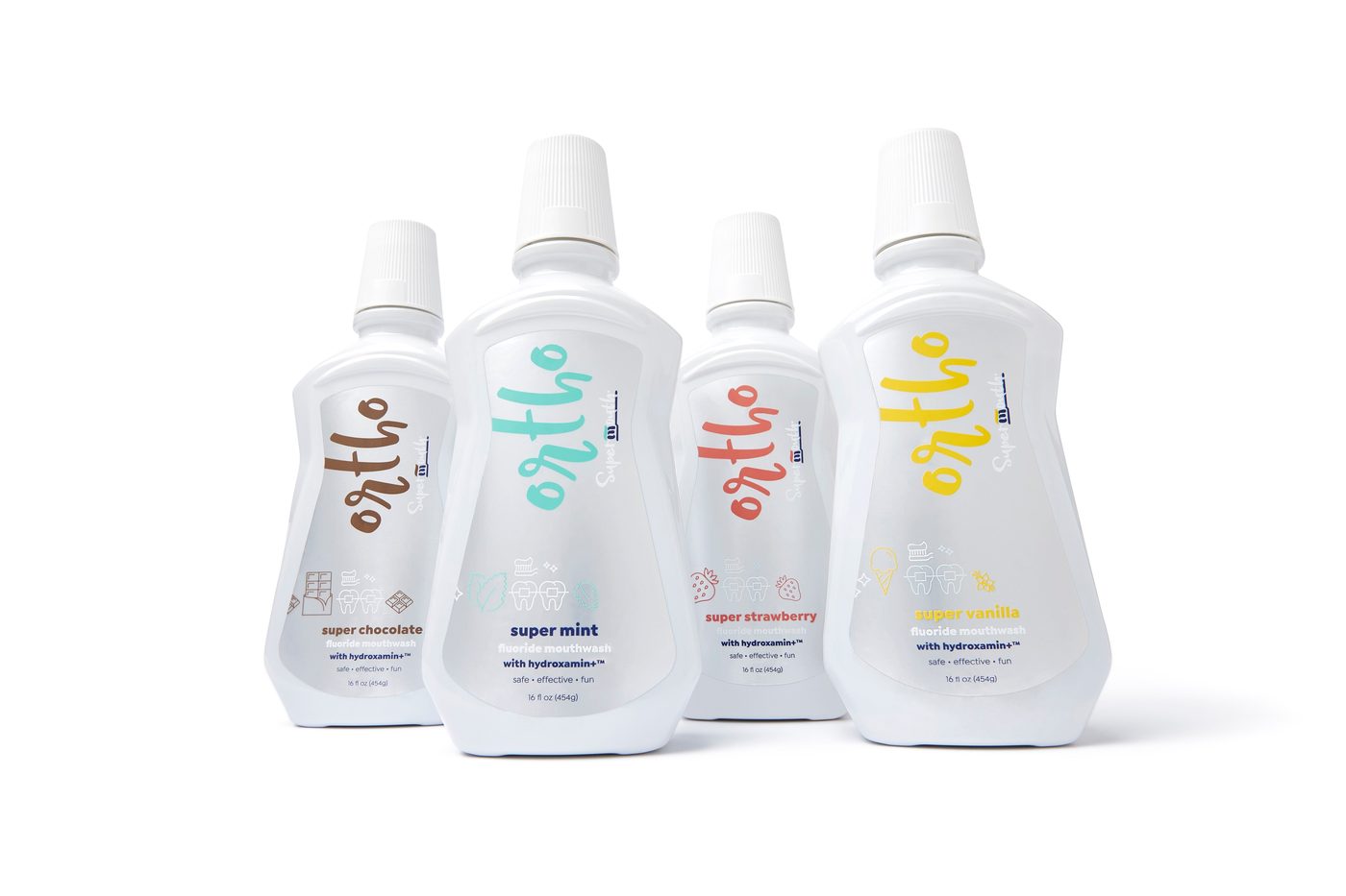 SuperMouth 4-Flavor Ortho Mouthwash Variety Bundle