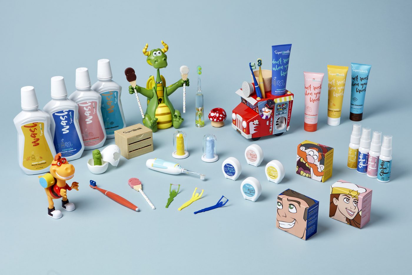 various SuperMouth Products for kids